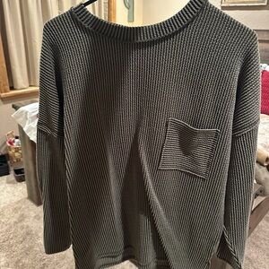 Zenana Outfitters green Striped Sweater